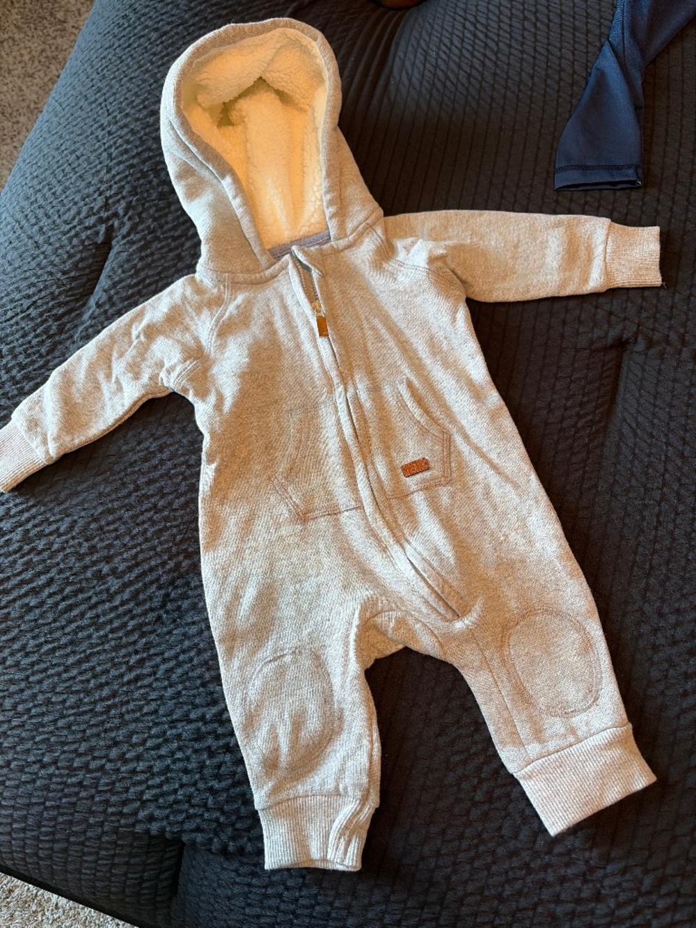 Newborn lined hooded onesie